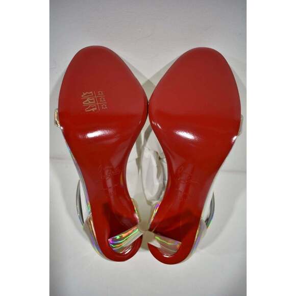 Christian Louboutin Astridal 100 Gold Patent Psychic Strap Sandal Heel Pump 38.5 - Picture 12 of 12